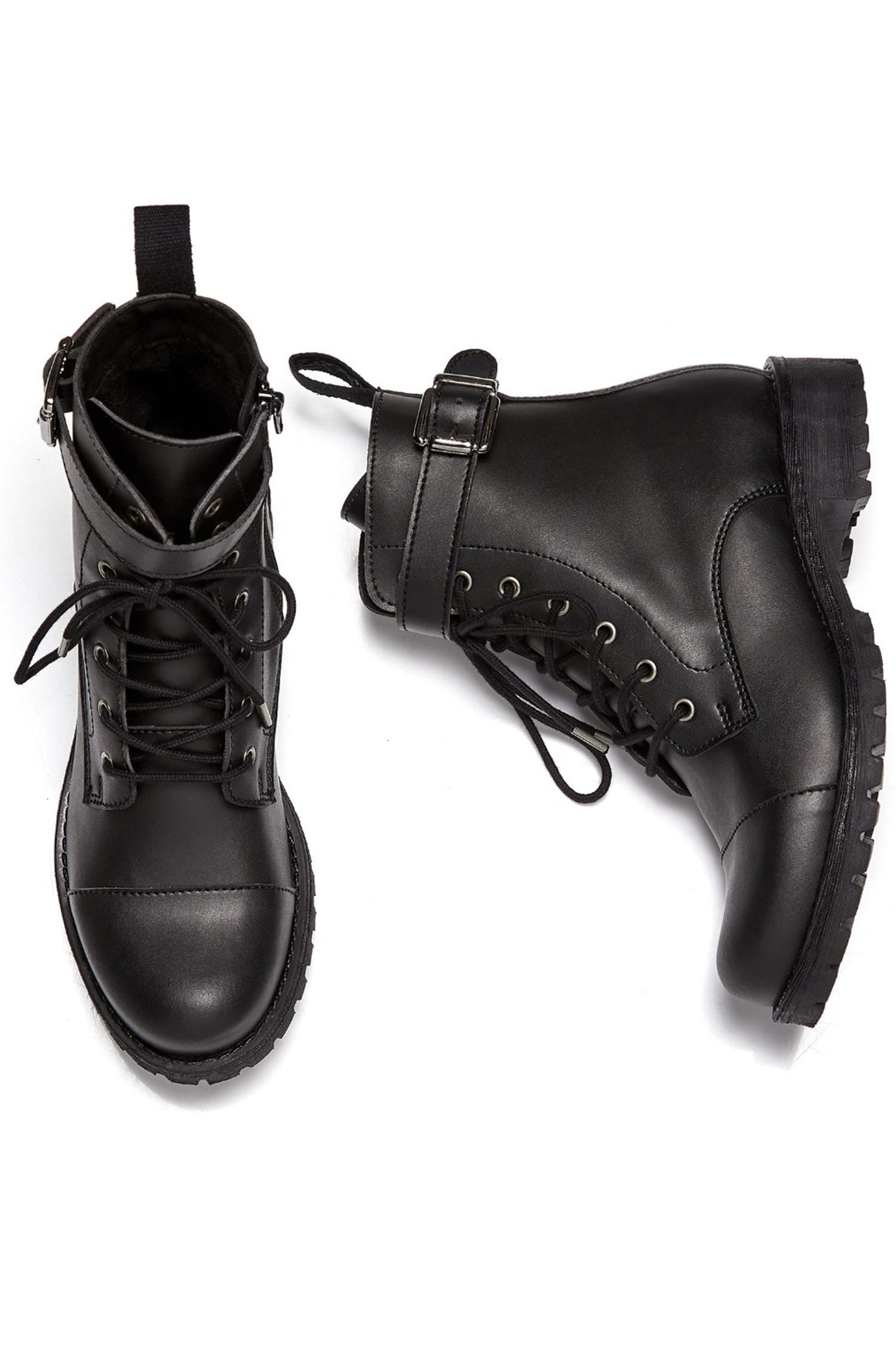 Will's Vegan Store  Laarzen Buckled Work Zwart