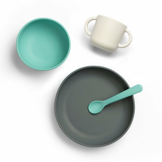 Ekobo Baby Meal Set Lagoon - 4 delig Siliconen kinderservies