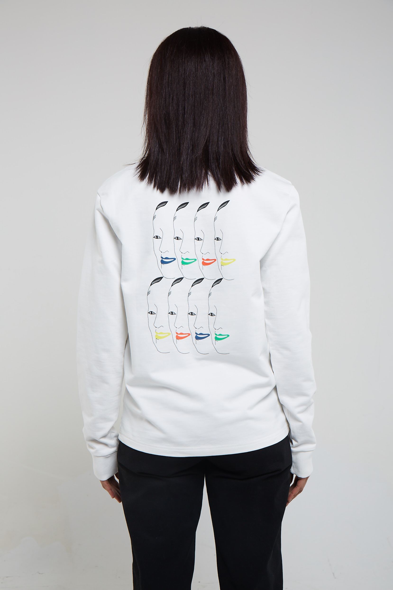 KABOOSH  Trui Unisex Many Faces Ii Wit