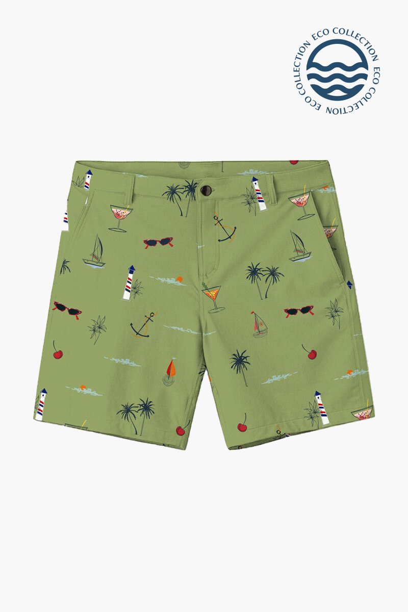Averie mannen vegan Short Gavin Van Arlo Beach Op Olijfgroen
