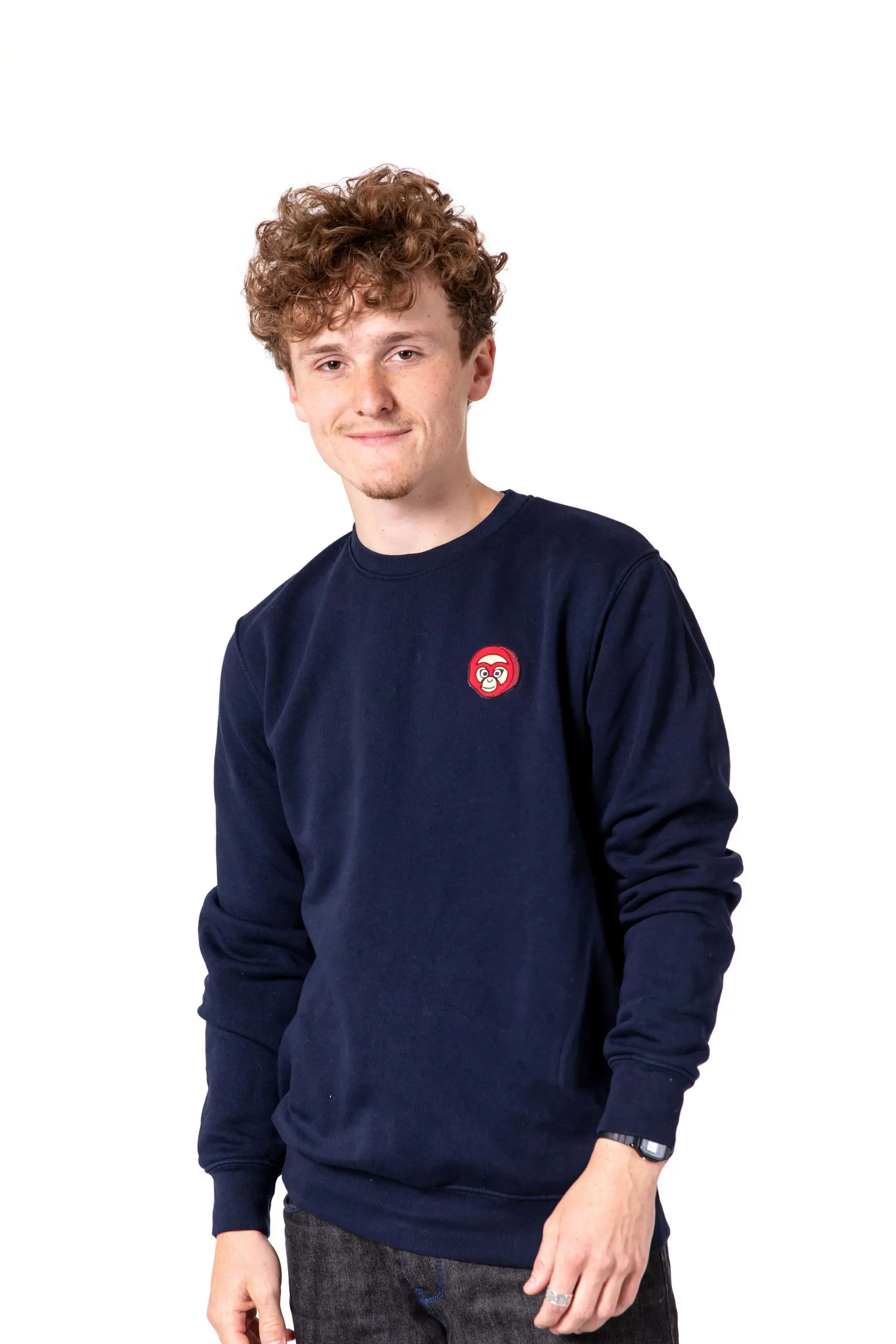 ADUH  Sweater Bulan Kepala Donkerblauw