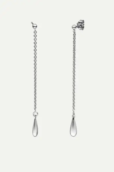 Dear Darling Berlin  Oorbellen Drop Threader Zilver