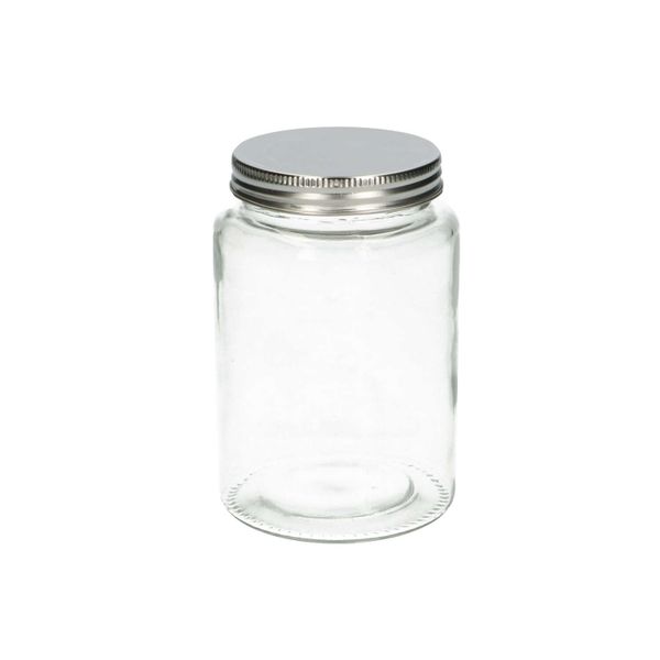 Voorraadpot, glas en metaal, 520 ml
