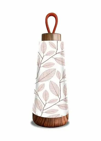 BioLoco Loop mini RVS thermosfles - Terracotta Leaves