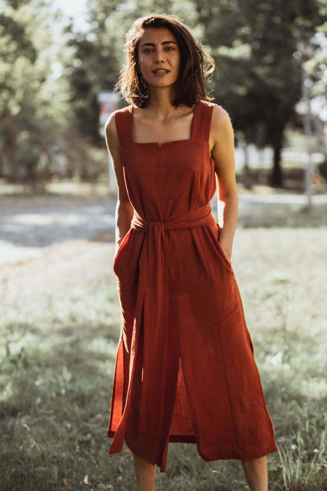 Jyoti Fair Works  Jurk Shanti Mahonie Rood