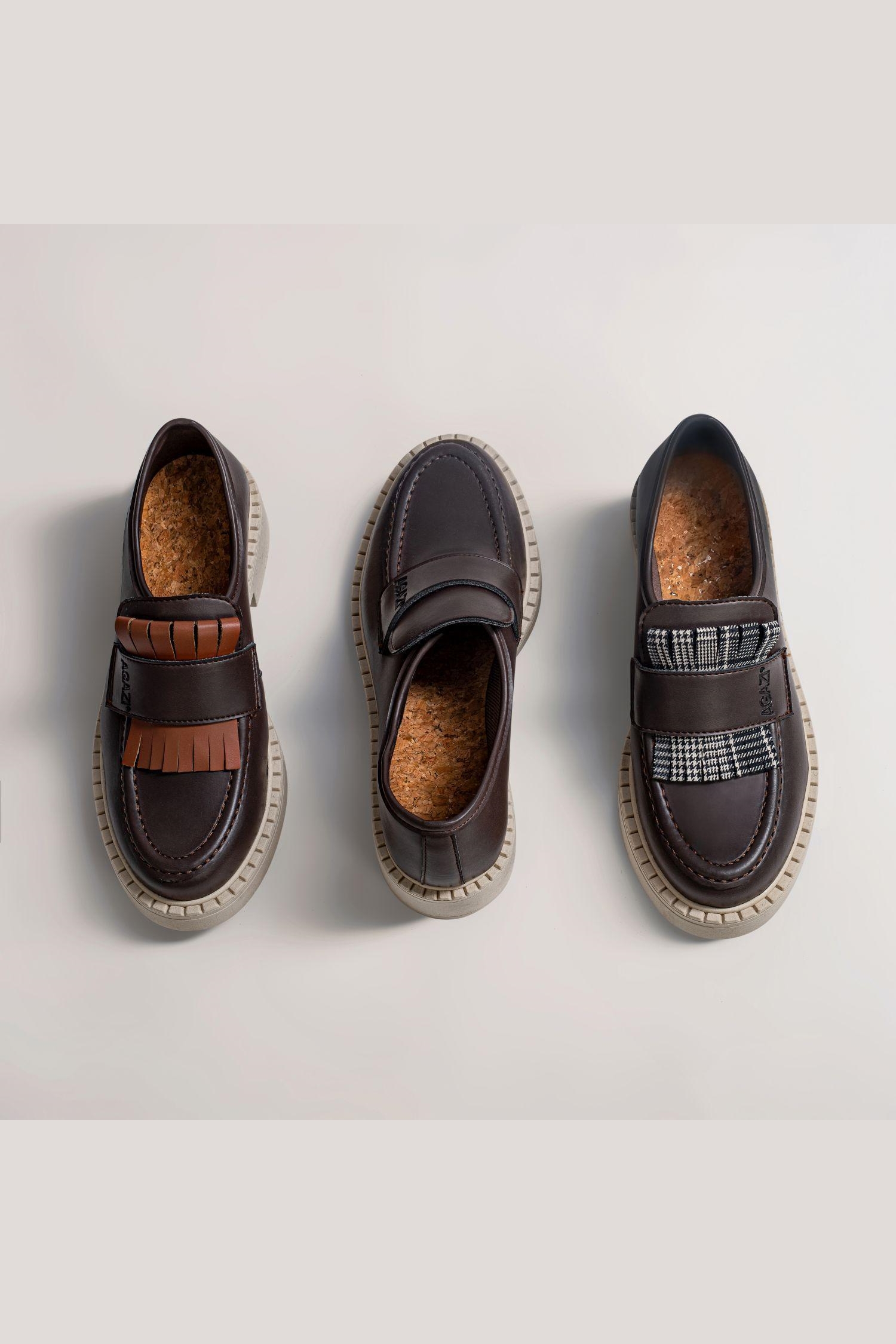 AGAZI  3 In 1 Loafers Diane Light Sole Chocolade Bruin