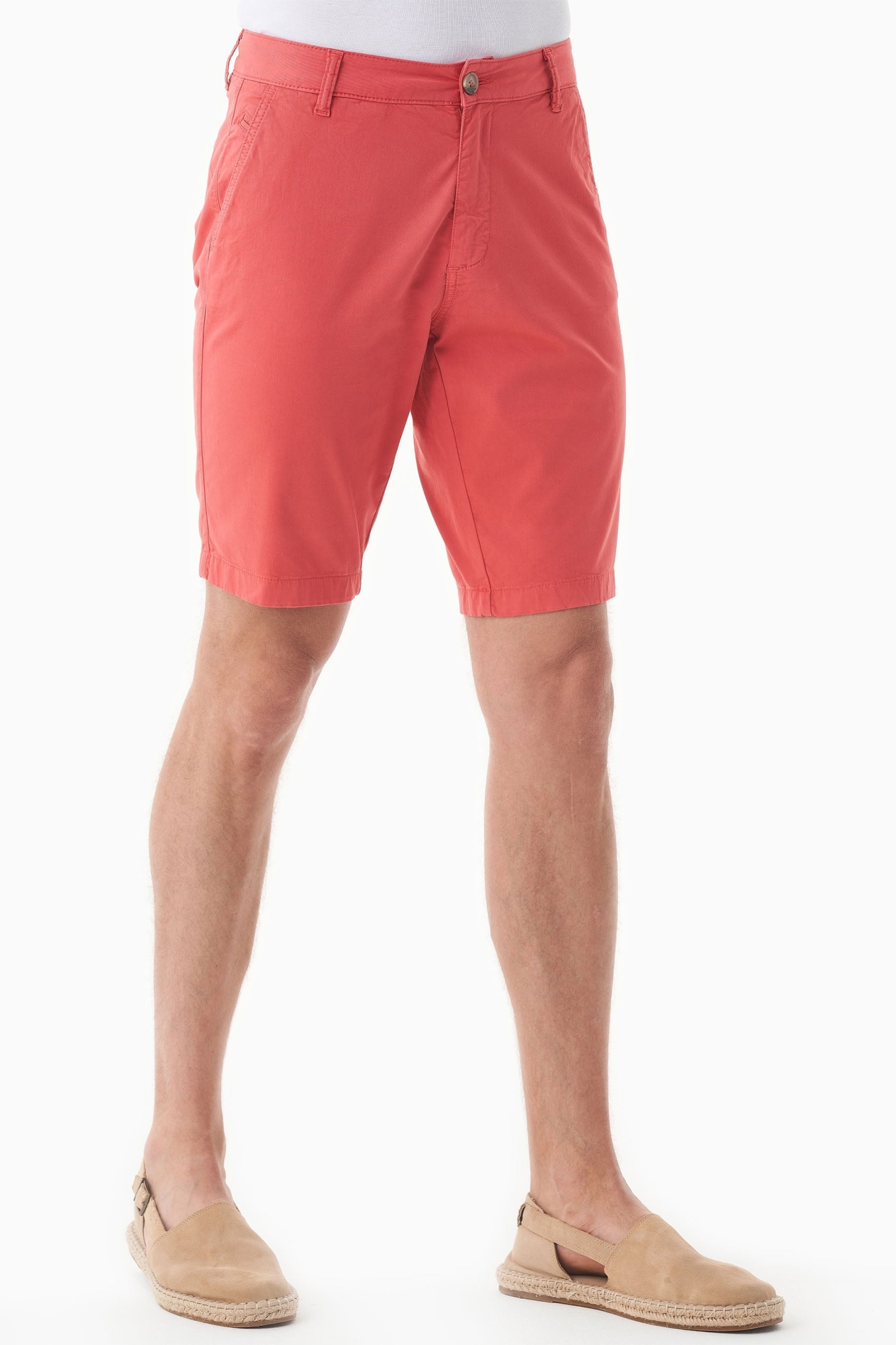 ORGANICATION mannen vegan Slim-Fit Shorts Stralend Rood