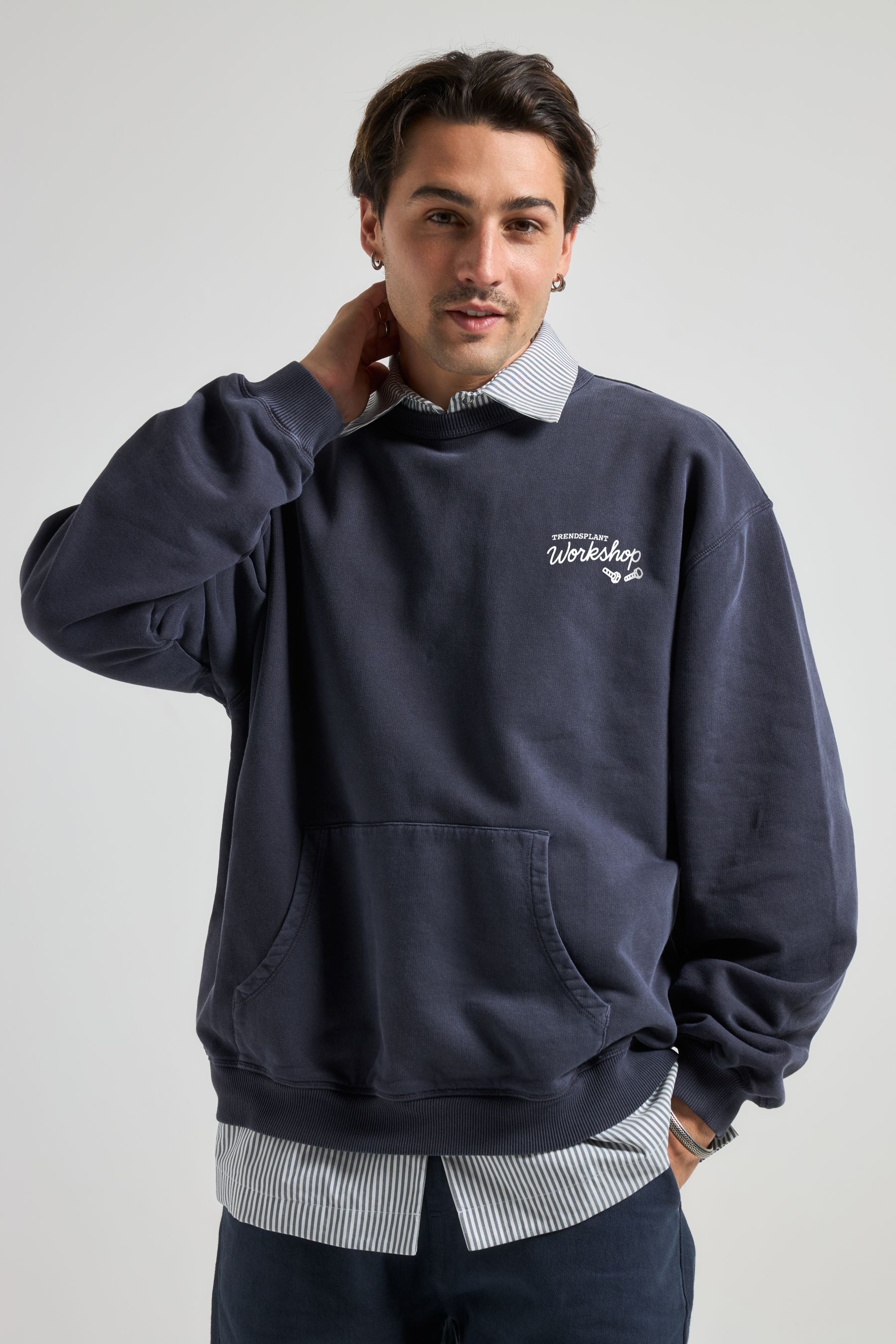Trendsplant mannen vegan Trui The Garage Bariton Blauw