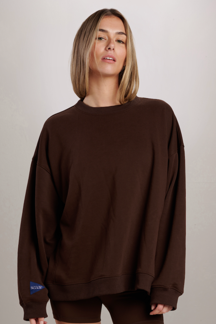 SEAAV  Sweatshirt Dune Crew Koffieboon