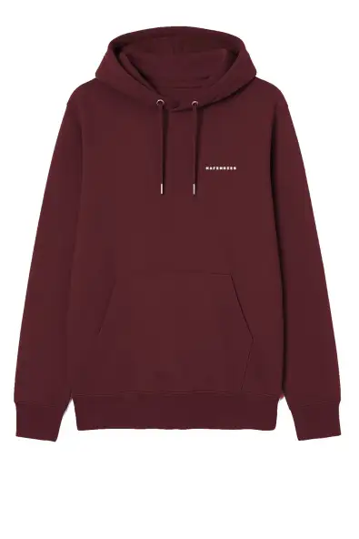 Hafendieb mannen vegan Hoodie Heren Met Bordeauxrood Logo