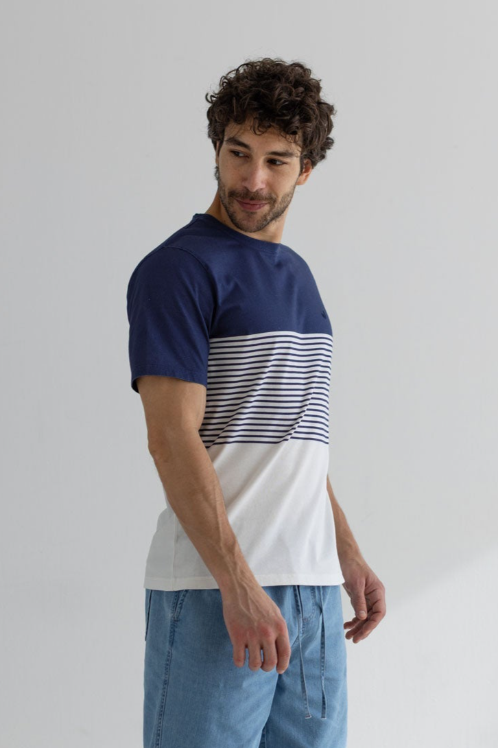 TWOTHIRDS mannen vegan T-Shirt Saint Pierre Navy