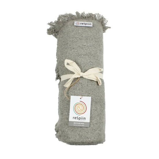ReSpiin recycled wool blanket - Lichtgrijs deken van gerecyclede wol