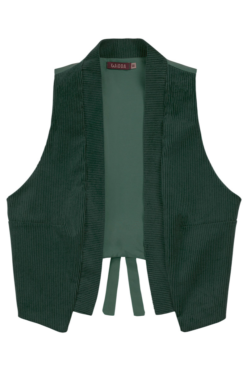 WiDDA  Gilet Spencer Deep Sea Donkergroen