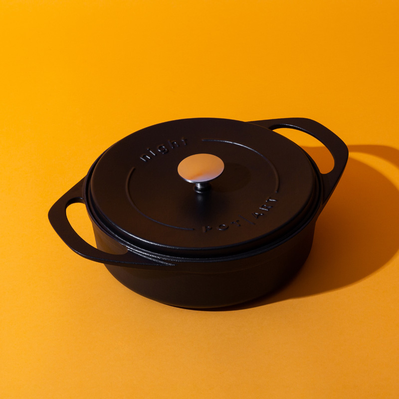 POT ART Gietijzeren pan - 26cm - 9cm hoog - 3,8 liter - Kleur Night (Matzwart) - Pot Art