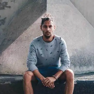 Sweatshirt - biologisch katoen - vliegende vrouw vissen en haakjes - Grijs melange