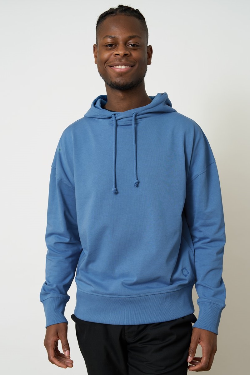 AFORA.WORLD mannen vegan Hoodie Fern Delfts Blauw