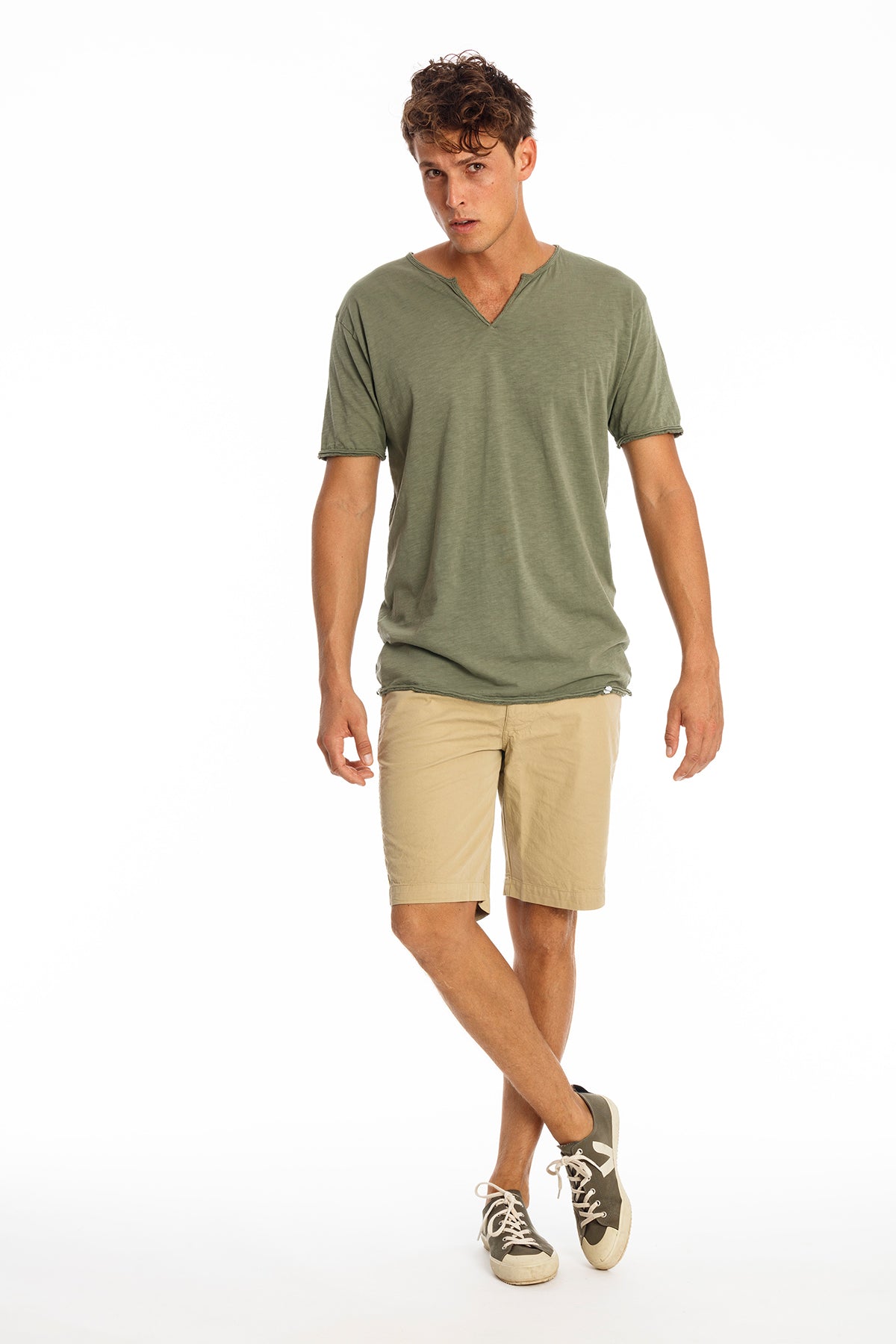 RAVENS VIEW IBIZA mannen vegan T-Shirt Eros Kaki Groen