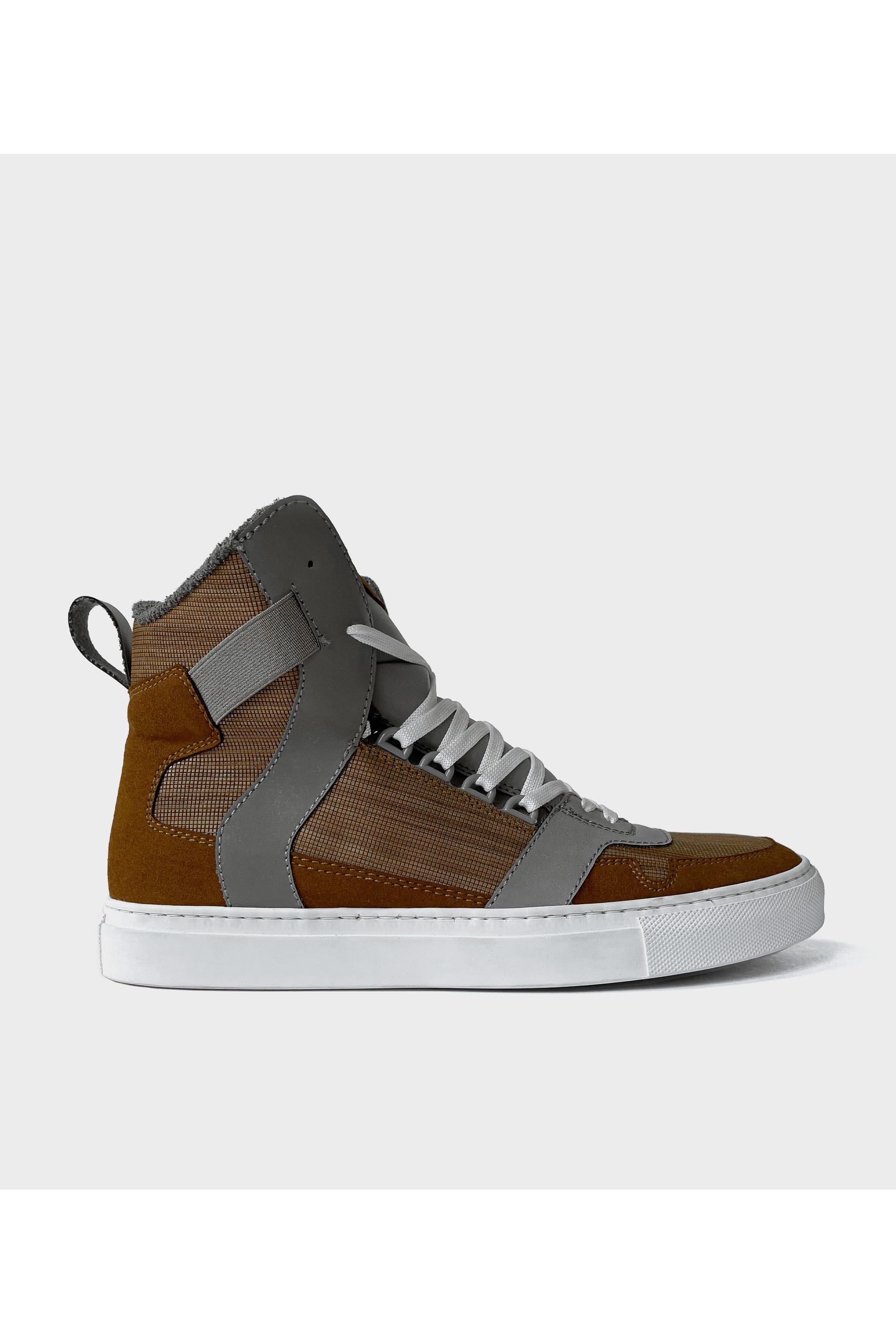 nat-2 mannen vegan Sneakers Wooden Cube Bruin