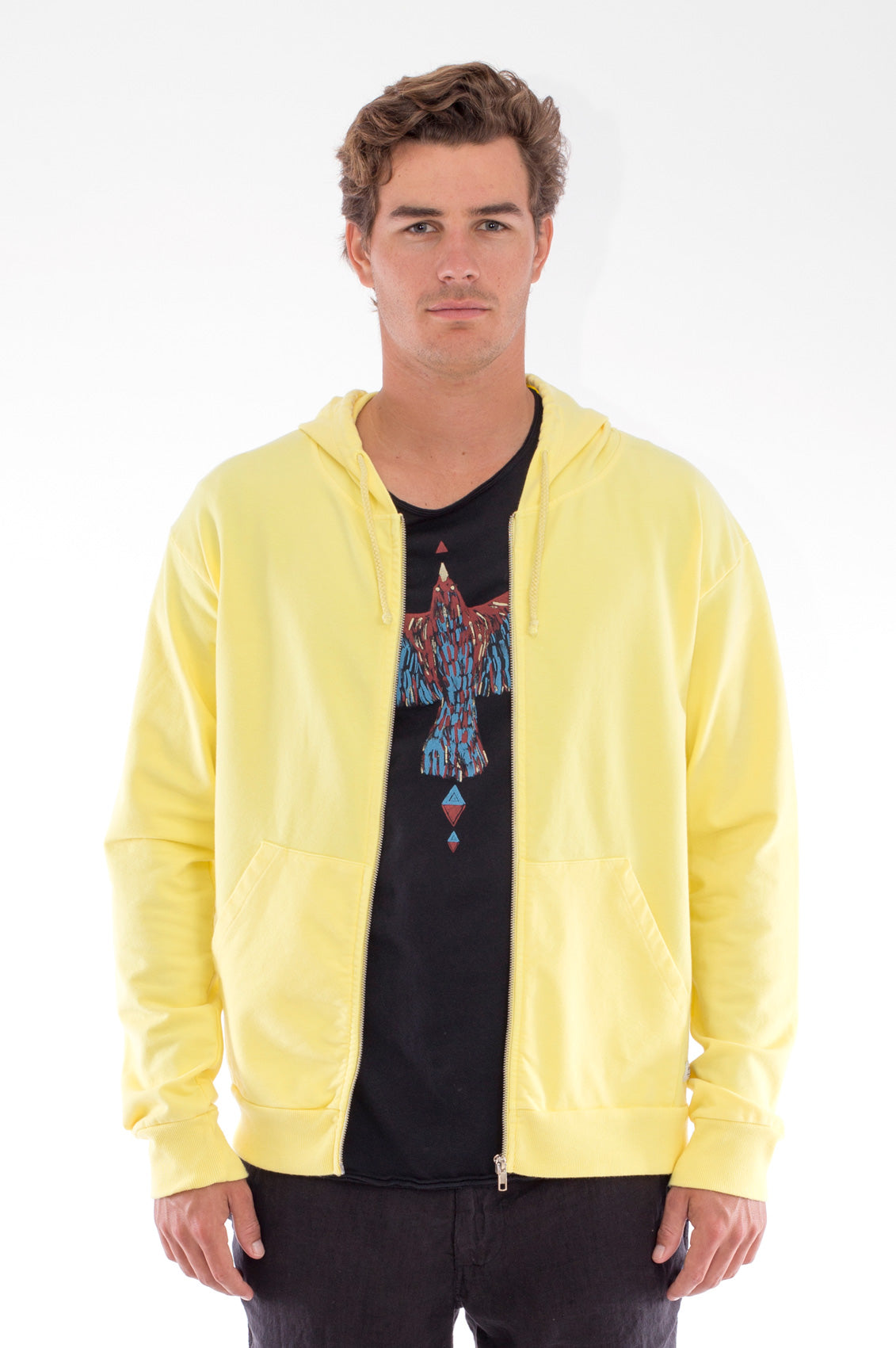 RAVENS VIEW IBIZA mannen vegan Hoodie Zip Ibiza Limoen Geel