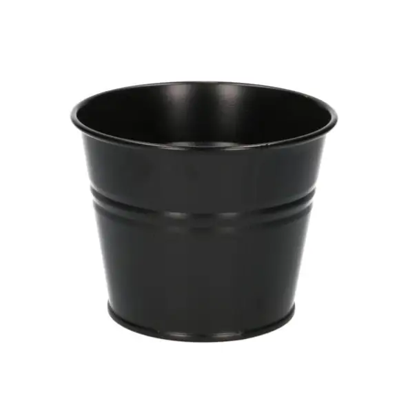 Bloempot, zink, mat zwart, Ø 14 cm
