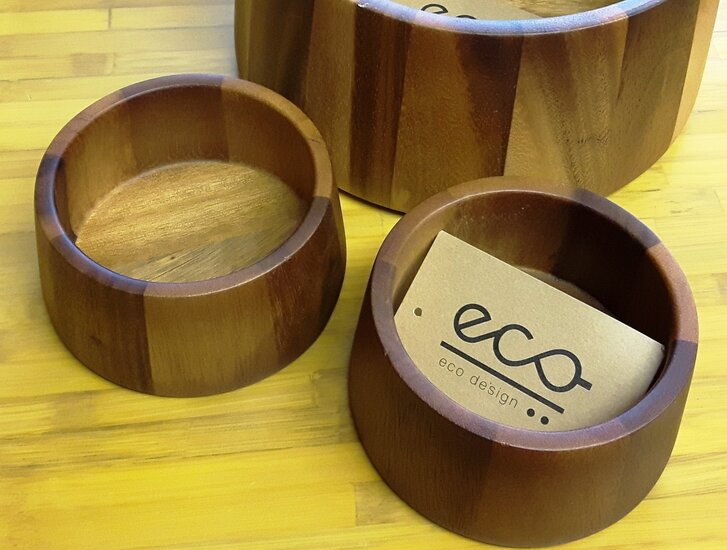 Eco Design kleine schaal van rubberhout