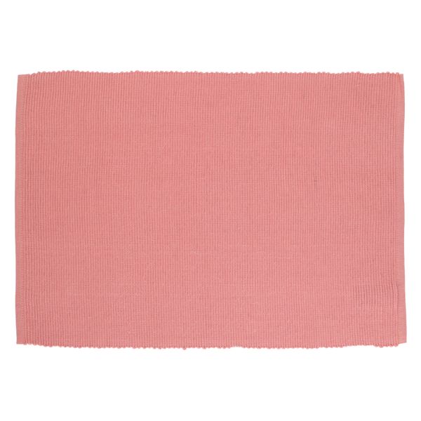 Placemat geribbeld, GOTS bio-katoen, donker roze, 35 x 50 cm