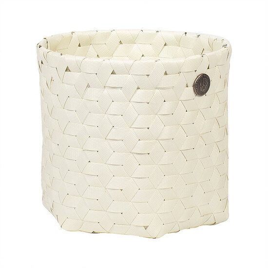 Handed By Basket Dimensional Ecru wit, mandje van gerecycled plastic