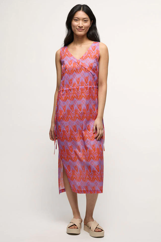 Lanius  Maxi Jurk Wild Waves Licht Paars & Rood