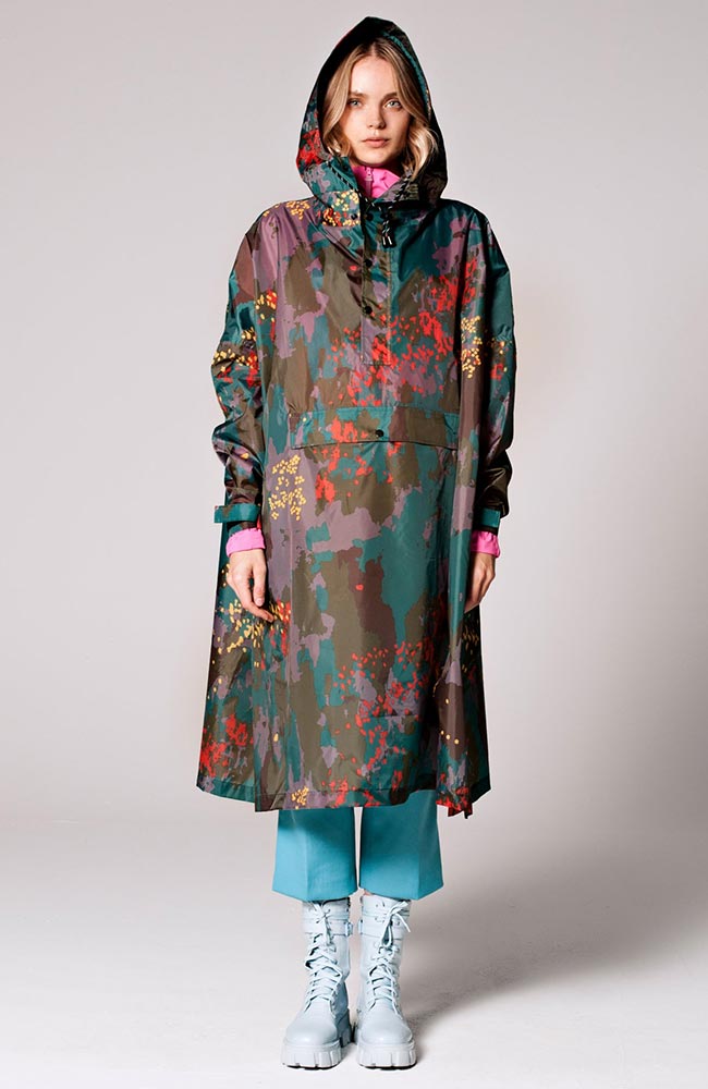 Rainkiss mannen vegan Poncho Digi Forest Camo