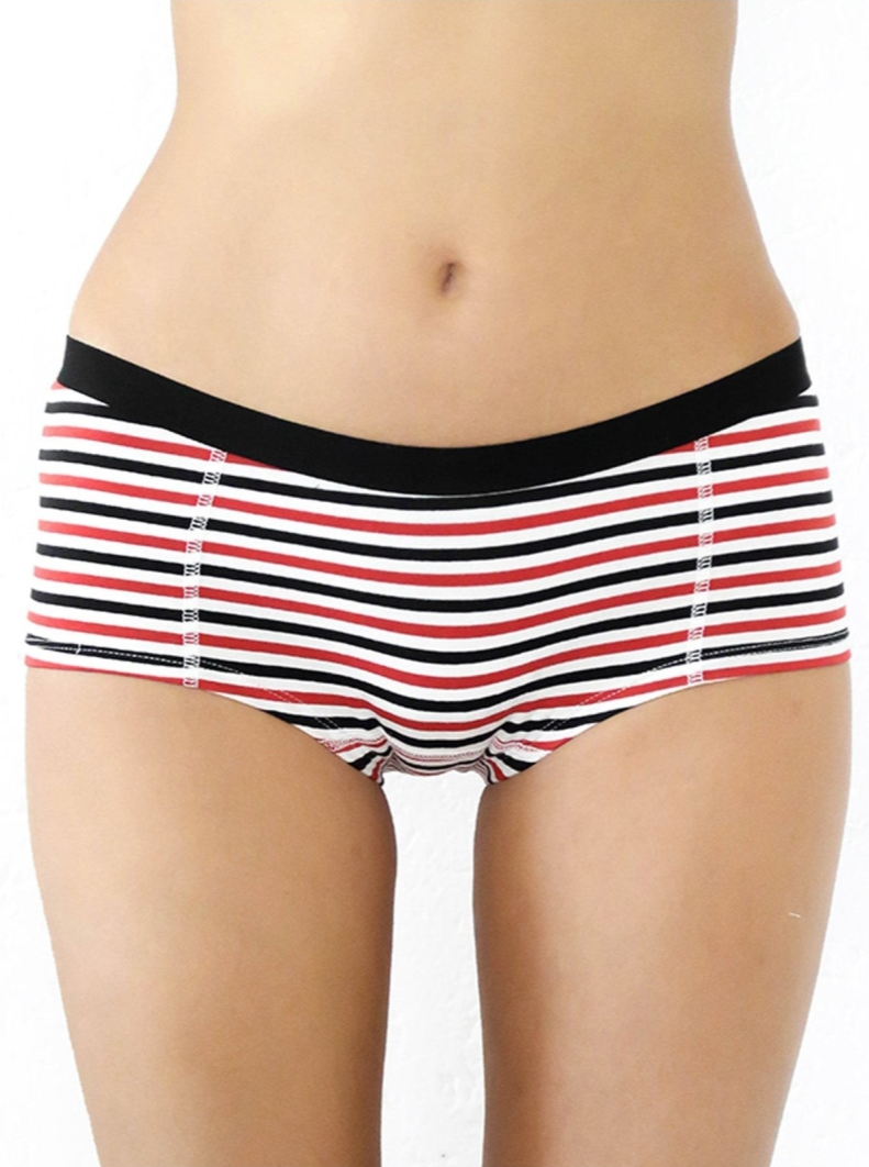 Albero Natur  Multipack Van 6 Slips/Boyshorts In Wit/Rood/Zwart