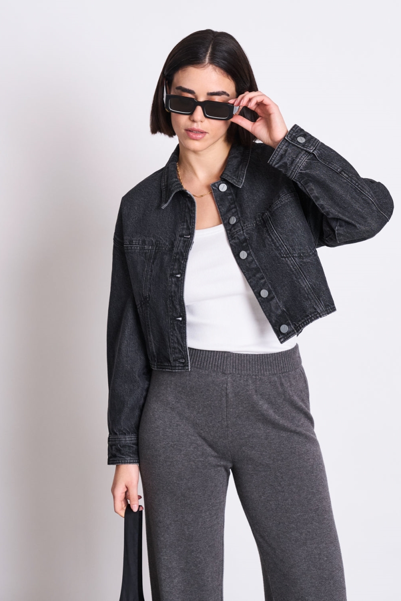 JAN 'N JUNE  Jas Denim Aria Faded Zwart
