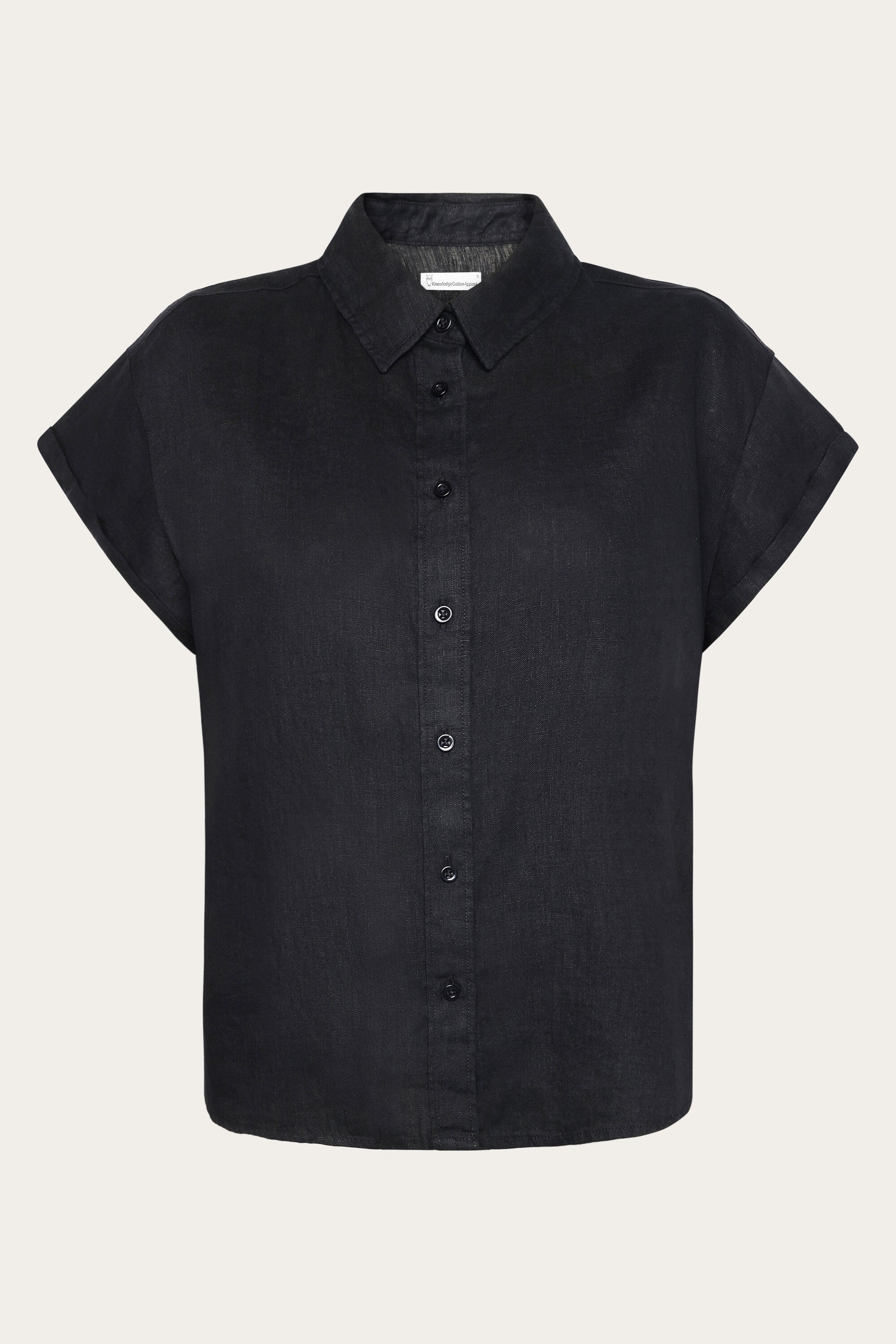 KnowledgeCotton Apparel  Shirt Aster Black Jet