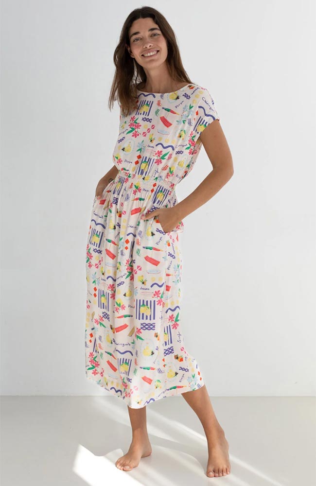 TWOTHIRDS  Jurk Met Biodola Chiringuito-Print