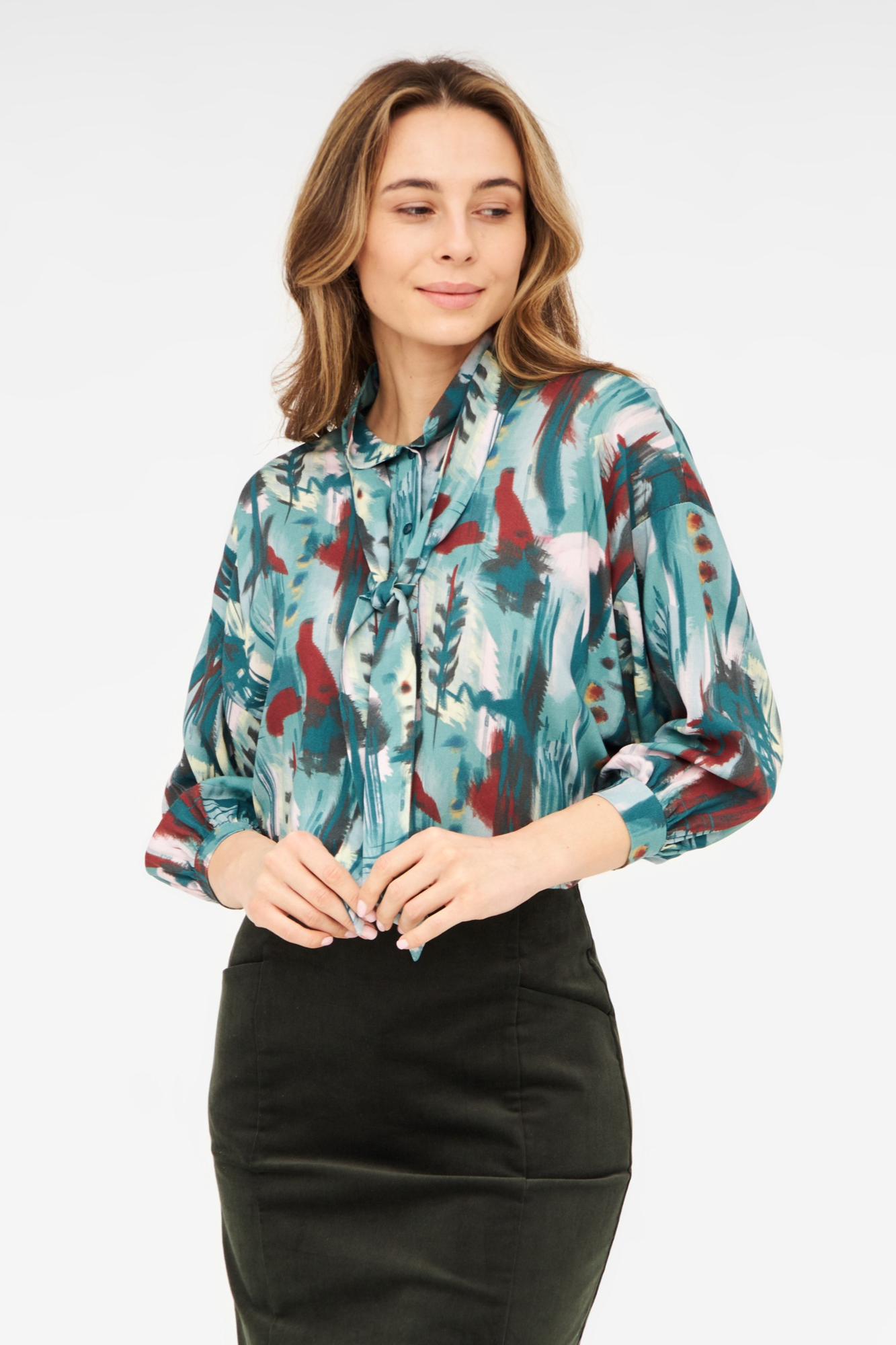 Widda  Blouse Statement Mavis Waterverf Petrol