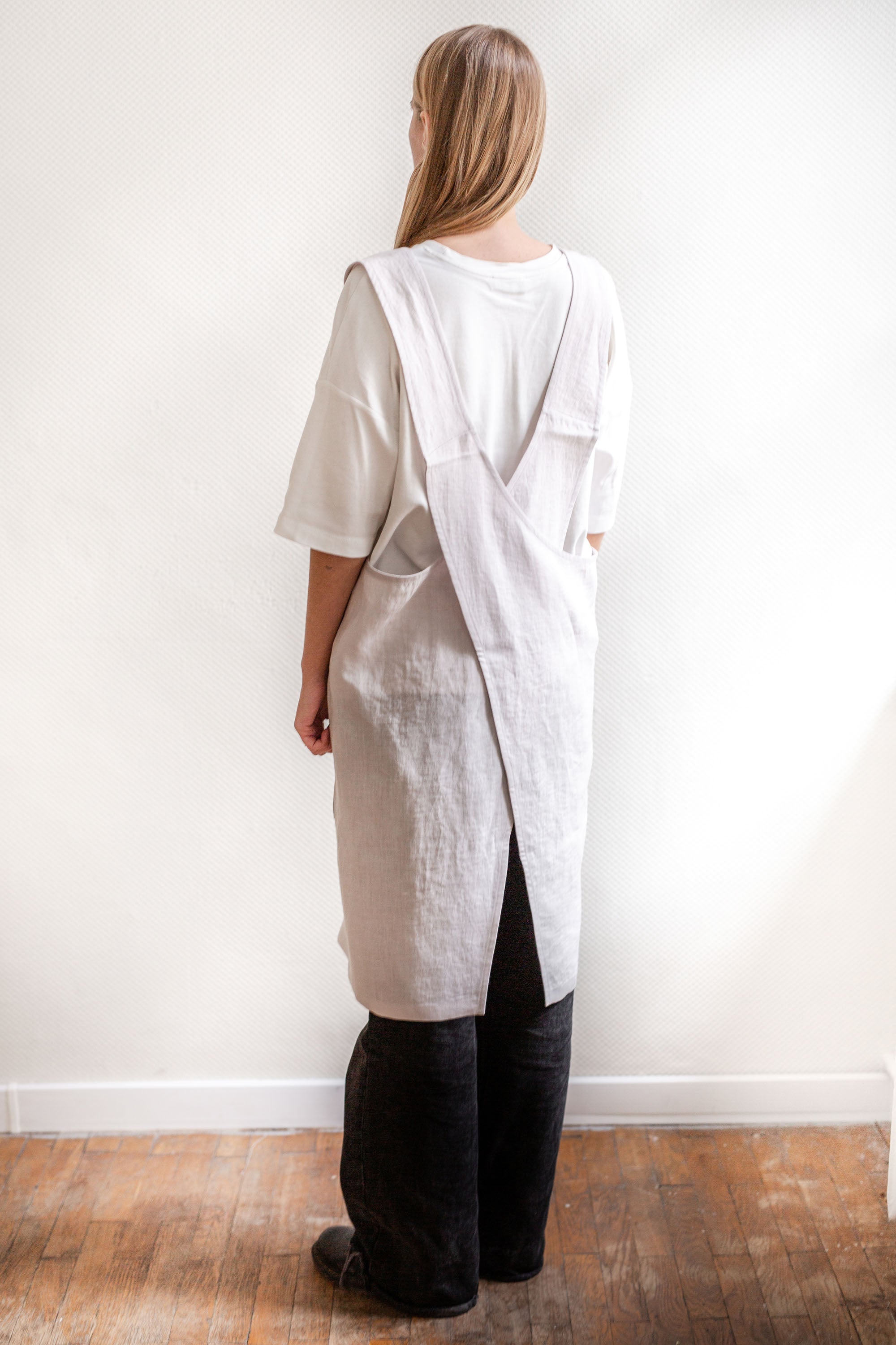 AmourLinen  Schort Linnen Schort Crème