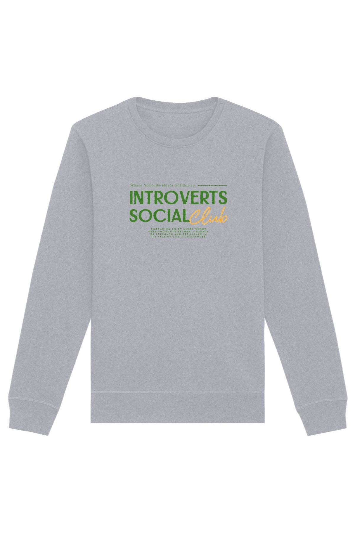 Vegan Sweatshirt Introverts Social Club Heather Grey