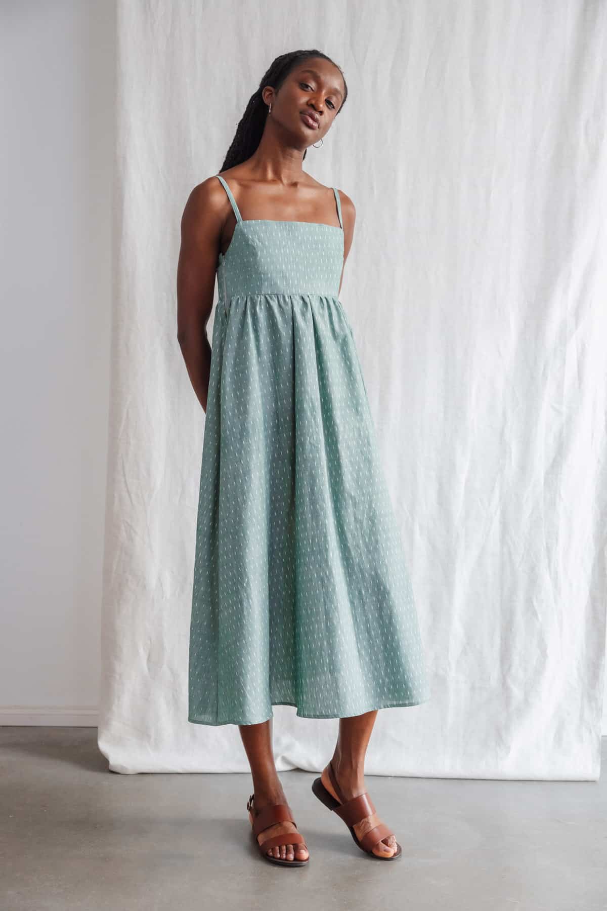 Jyoti Fair Works  Jurkje Saranya Ikat Saliegroen