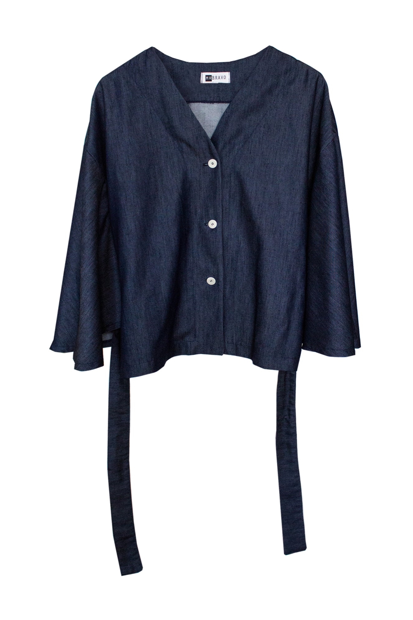 M.R BRAVO  Blouse Chaqueta Edith Clave Denim Blauw