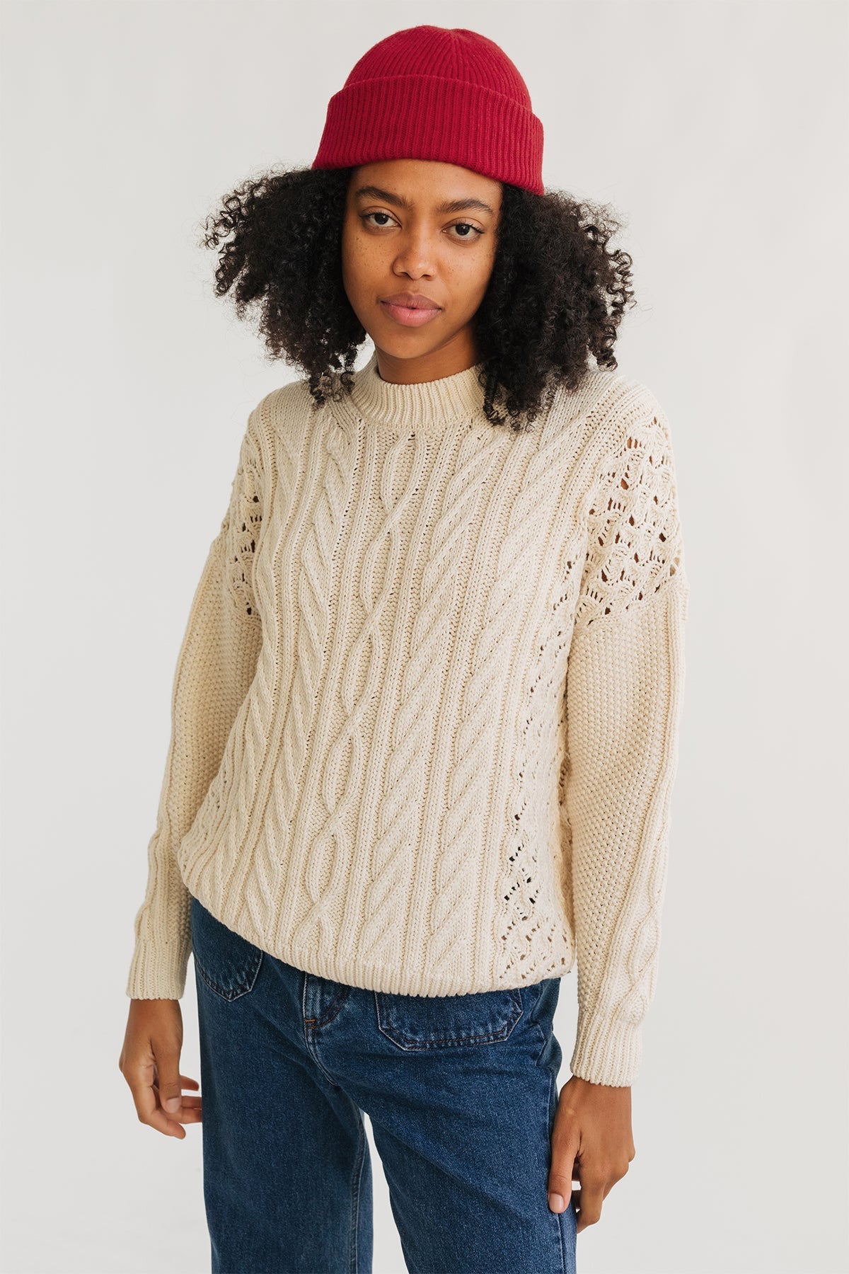 TWOTHIRDS  Trui Greencastle Knit Ecru