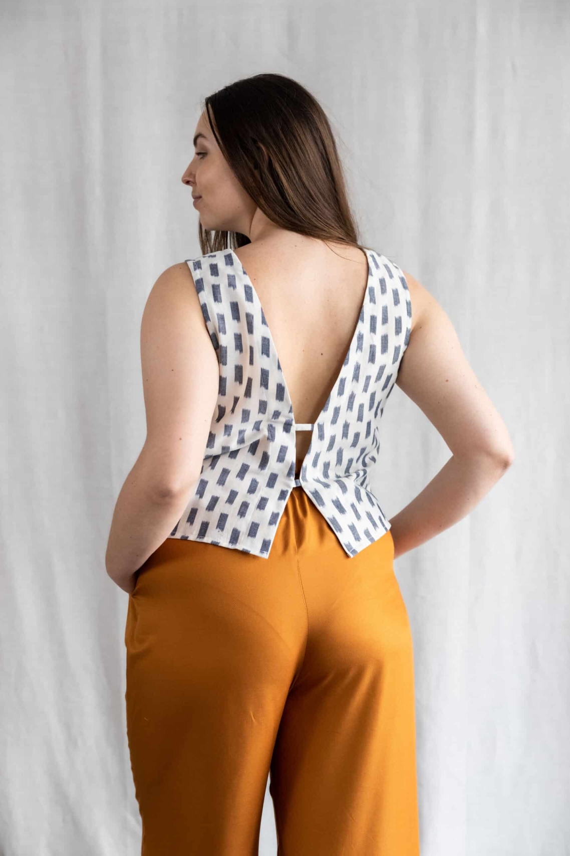Jyoti Fair Works  Top Kiran Ikat Wit