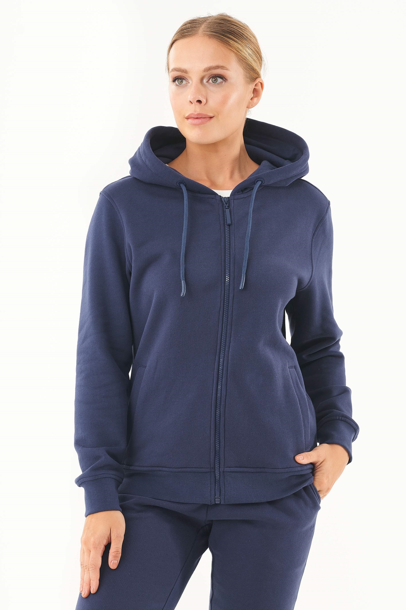 ORGANICATION Dames Hoodie Donkerblauw