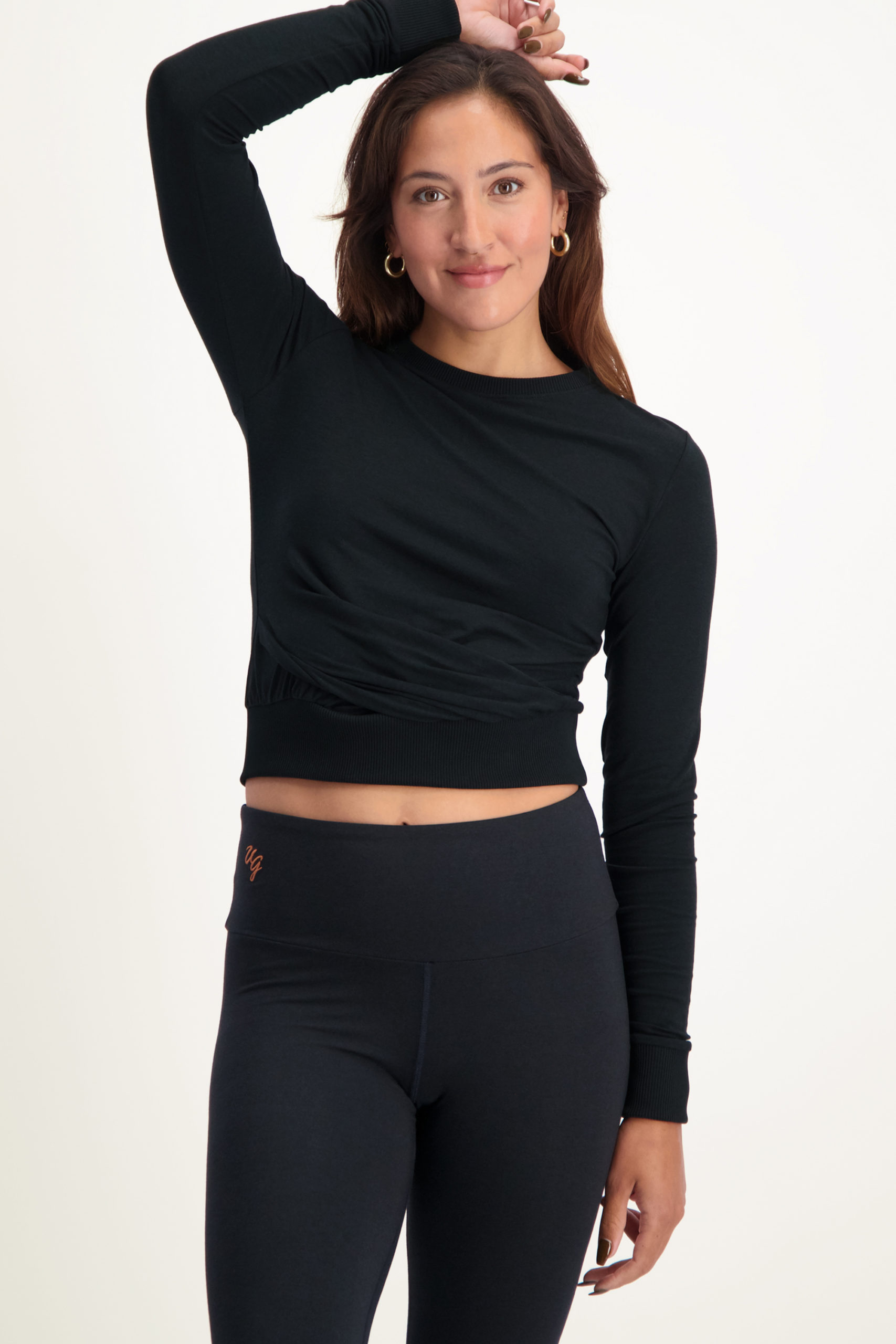Lakshmi Langarm Crop Oberteil – Urban Black
