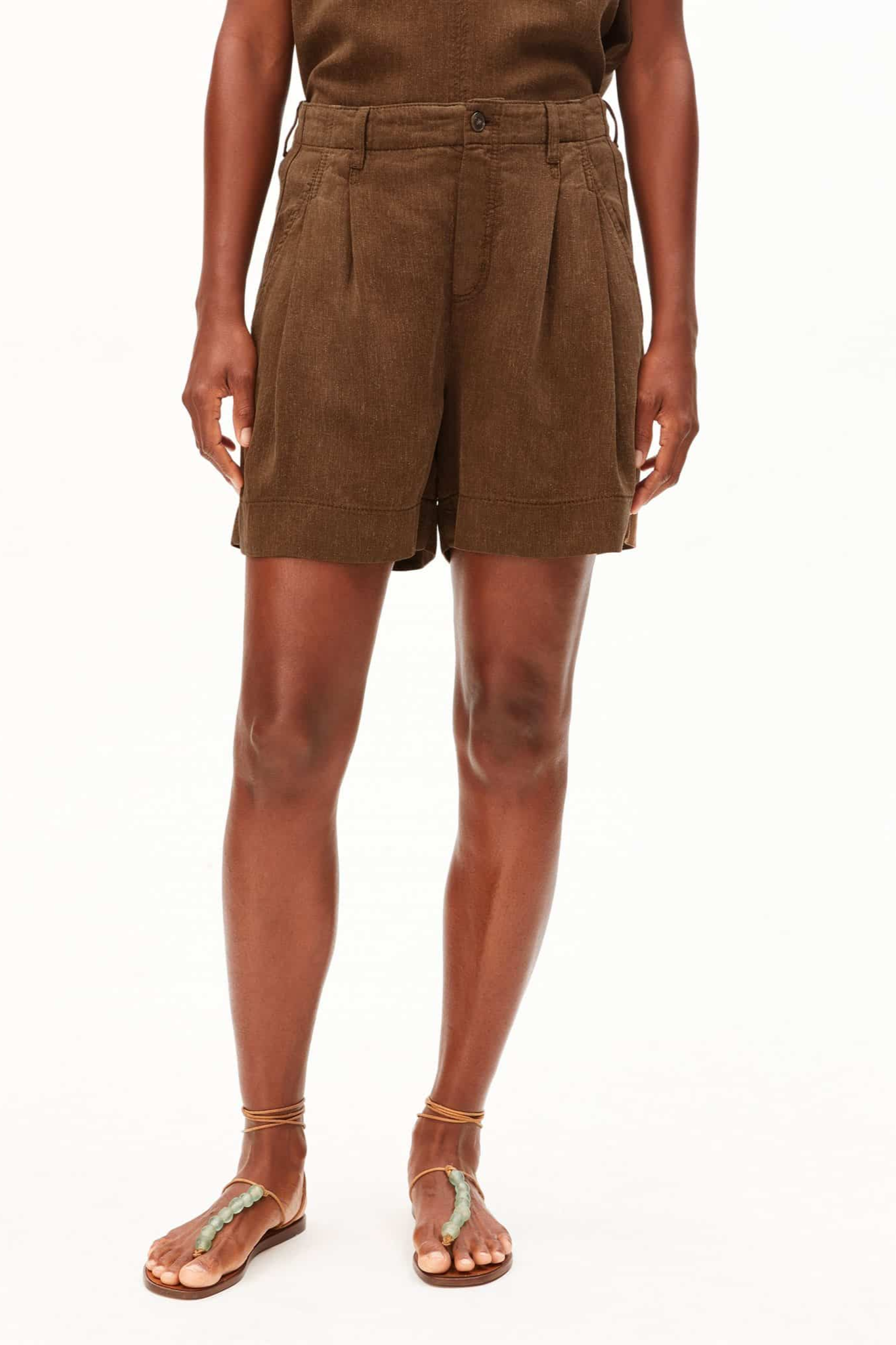 ARMEDANGELS  Shorts Van Gemengde Gmt Verf In Bruin