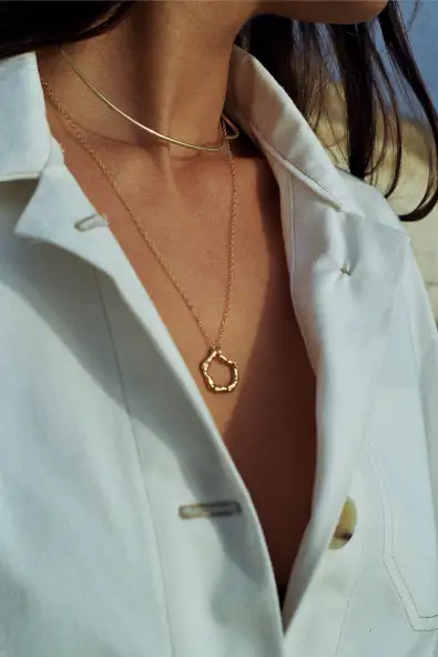 Nouare Jewelry  Ketting Cirkel Verguld