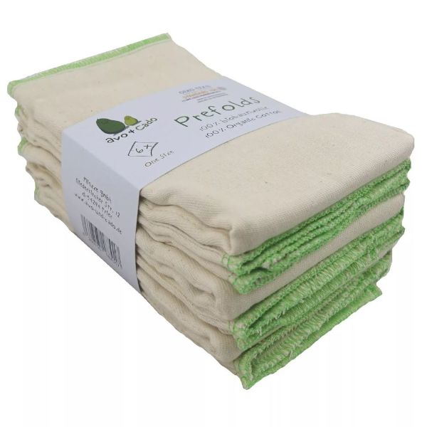 Avo&Cado prefolds - set van 6 - Maat 2 (5-15 kilo)