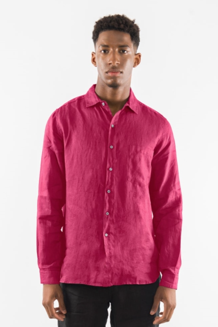 RAVENS VIEW IBIZA mannen vegan Shirt James Garnet Roze