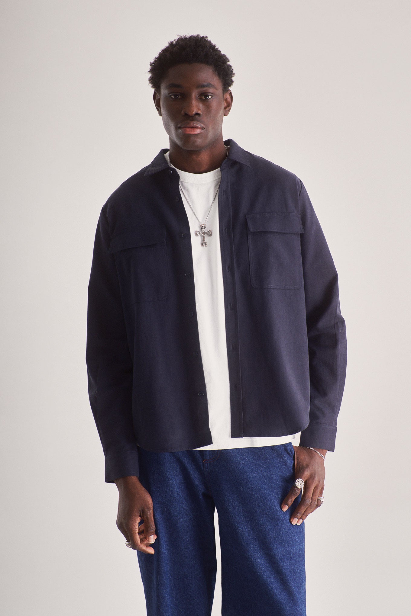 KOMODO mannen vegan Overhemd Arc Navy