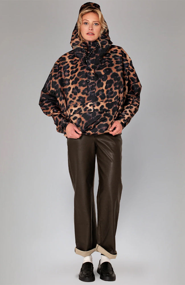 Dark Leopard Anorak Poncho