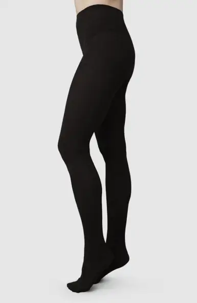 Ylva fishbone panty wol zwart