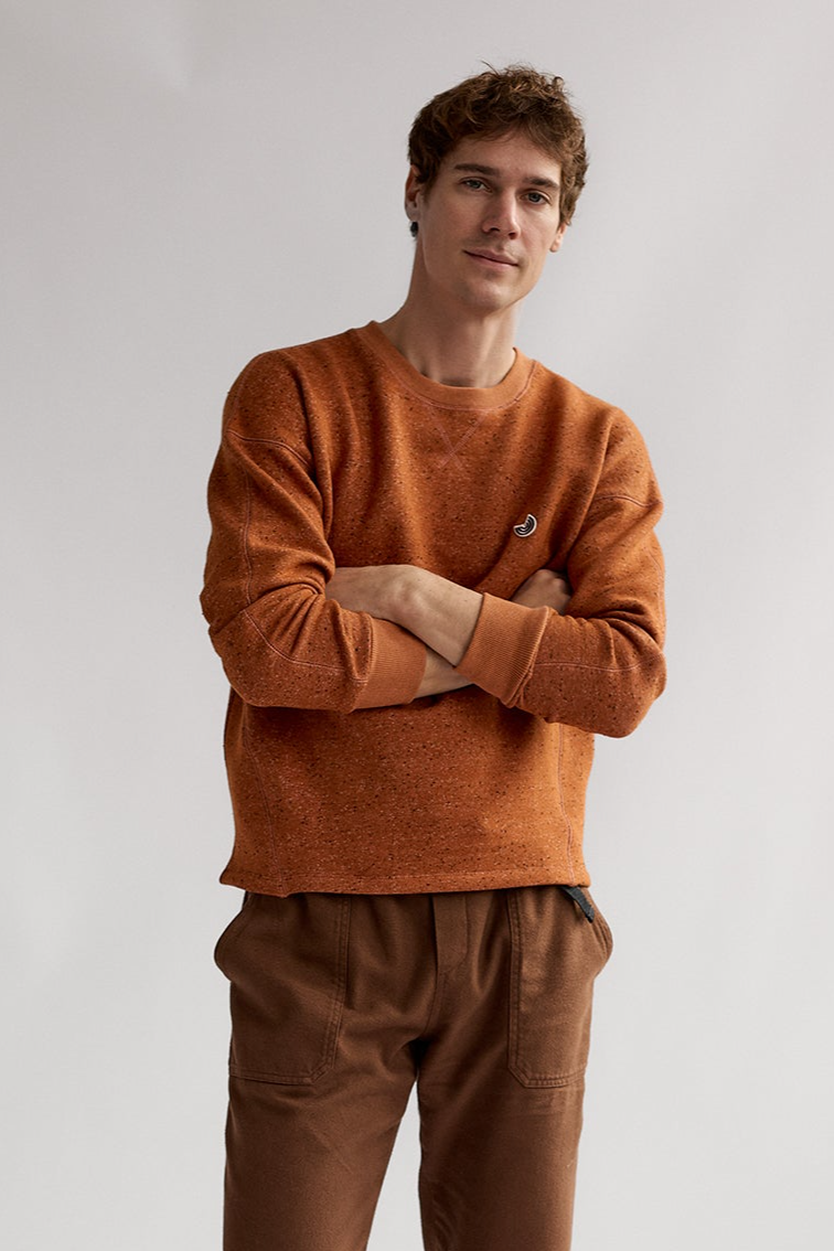 TWOTHIRDS mannen vegan Sweatshirt Dundrum Umber Oranje